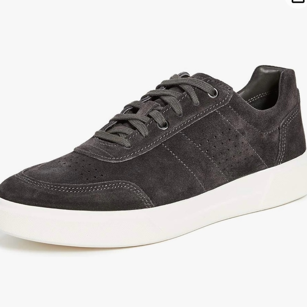 Vince Barnett Graphite Gray and White Suede Sneakers Mens Sz 11.5 Medium